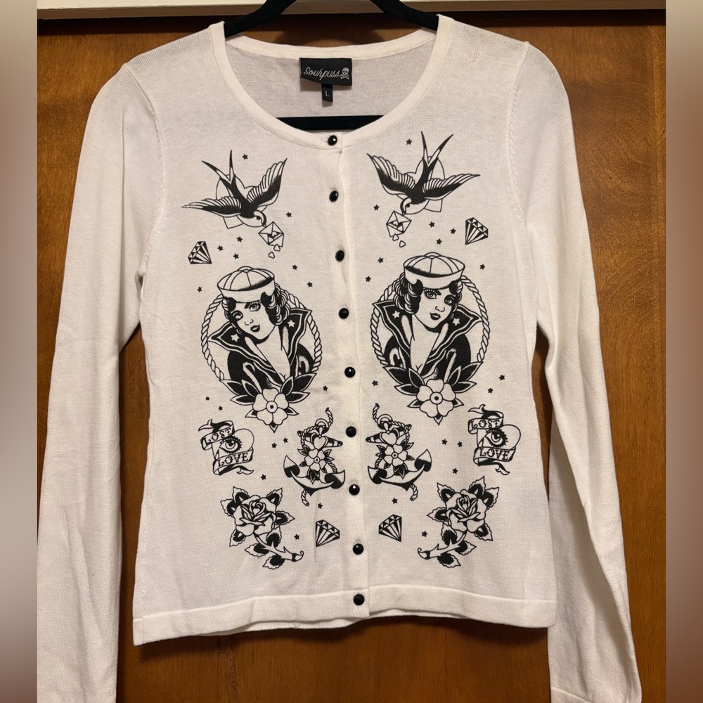 Women’s Cardigan Tattoo Style Sweater